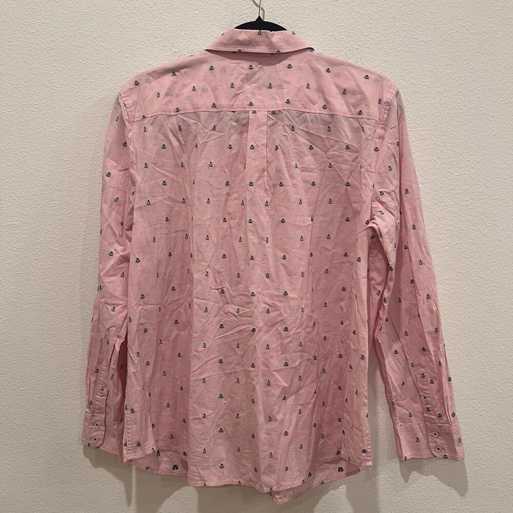 Talbots Preppy Nautical Novelty Anchor Sailboat Long Sleeve Button-Up Shirt XL - Picture 5 of 6